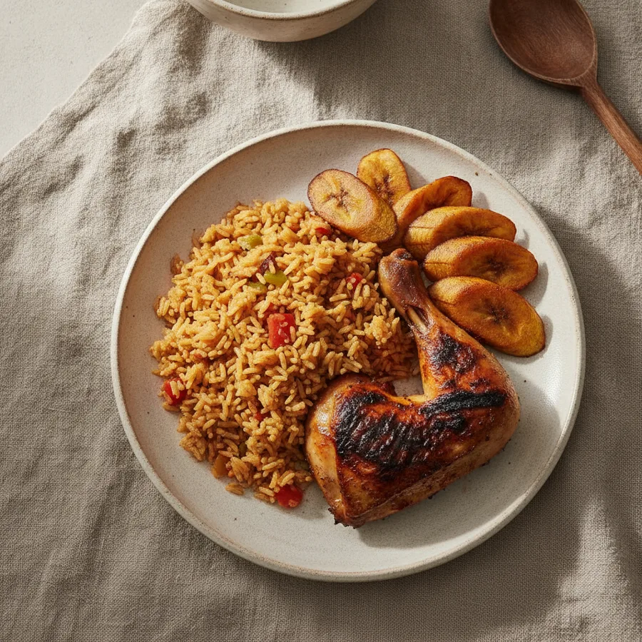 Jollof rice and chicken