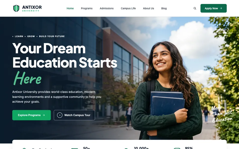 Academia template home page