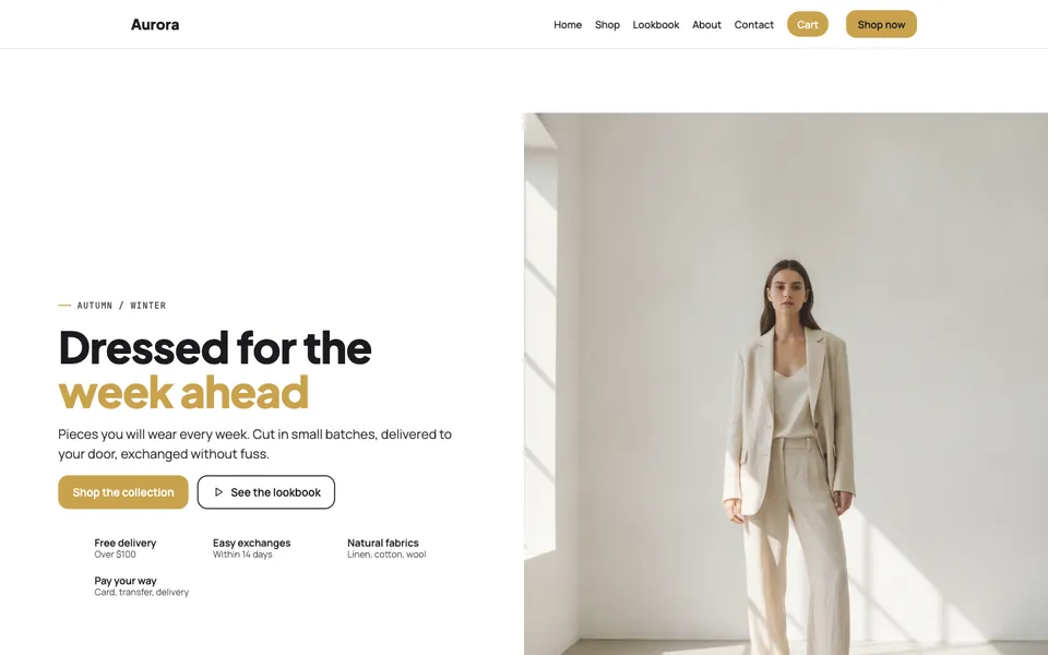 Atelier template home page
