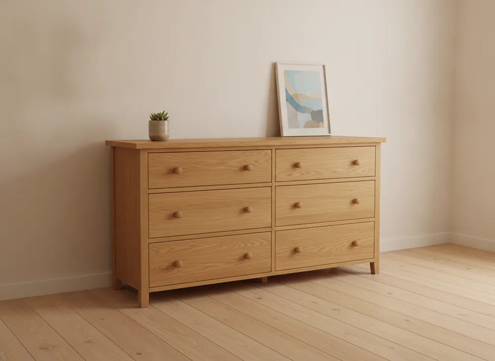 Six-Drawer Oak Dresser
