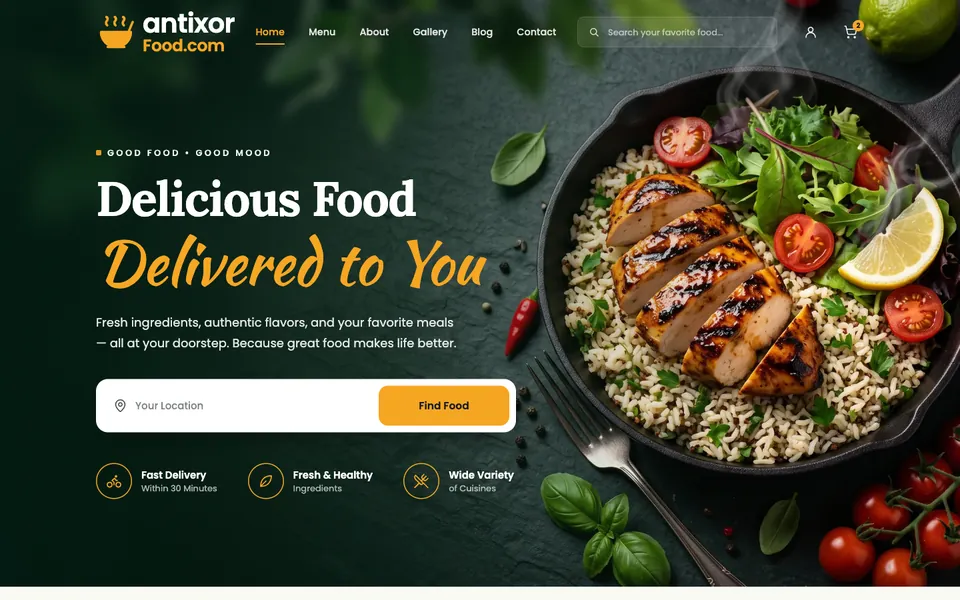 Plated template home page