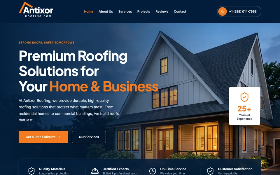 Ridge template home page