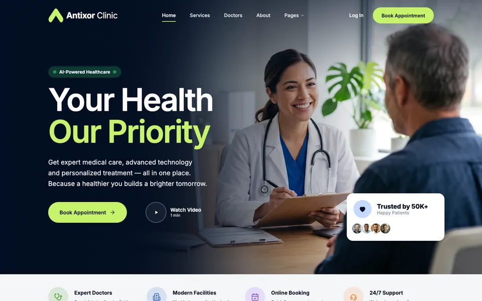 Vital template home page